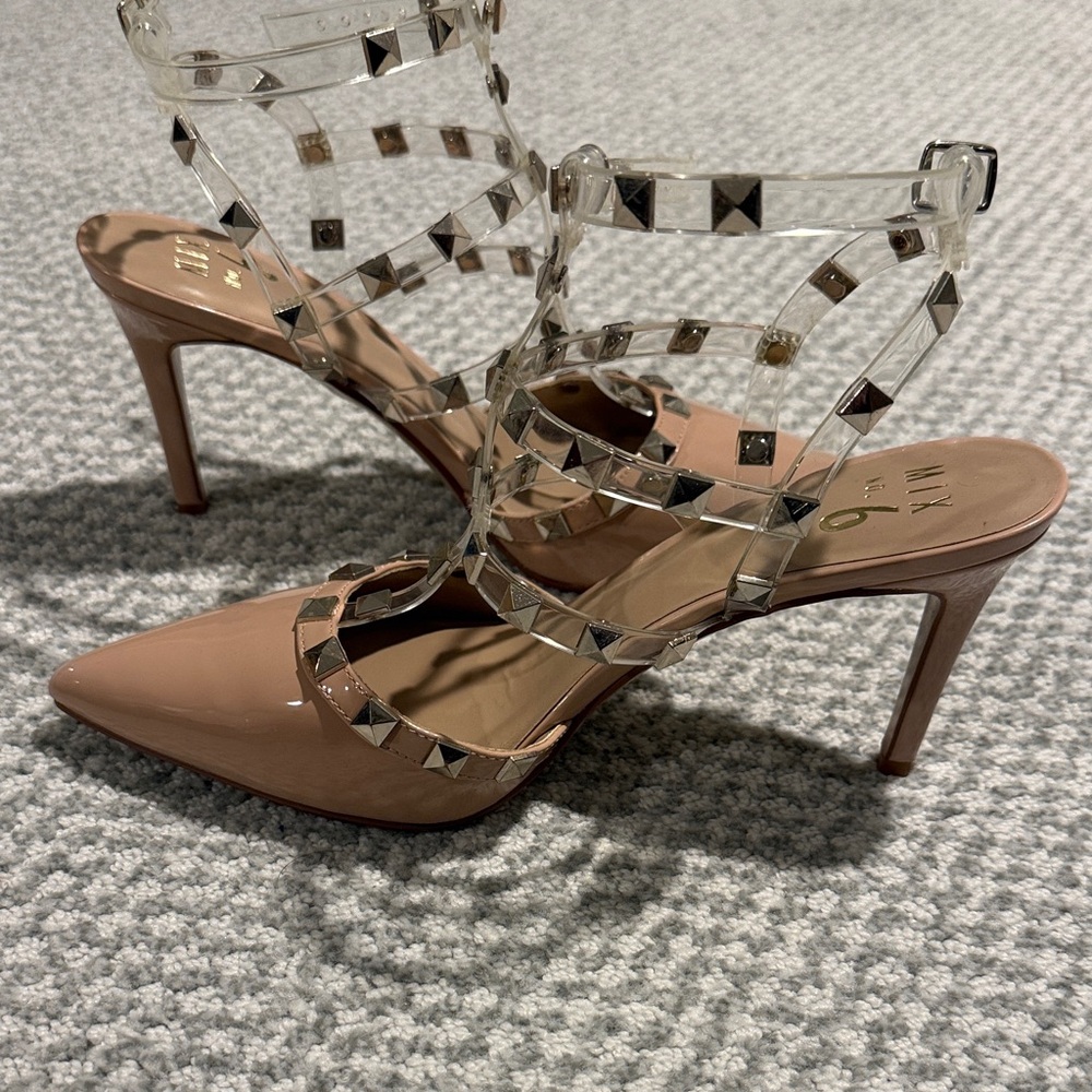 Studded Nude Heels size 8